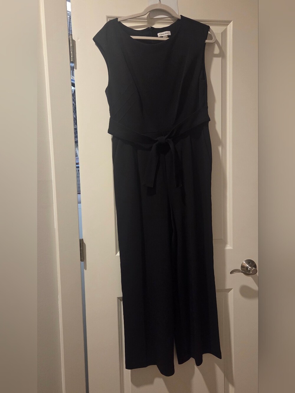 👠 CK Wide-Leg Jumpsuit with Tie Belt & Pockets - Worn Once/EUC! - Picture 3 of 11